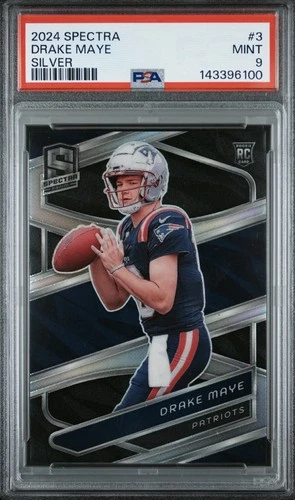 2024 PANINI SPECTRA #3 DRAKE MAYE SILVER HOLO ROOKIE CARD PSA 9 POP 1