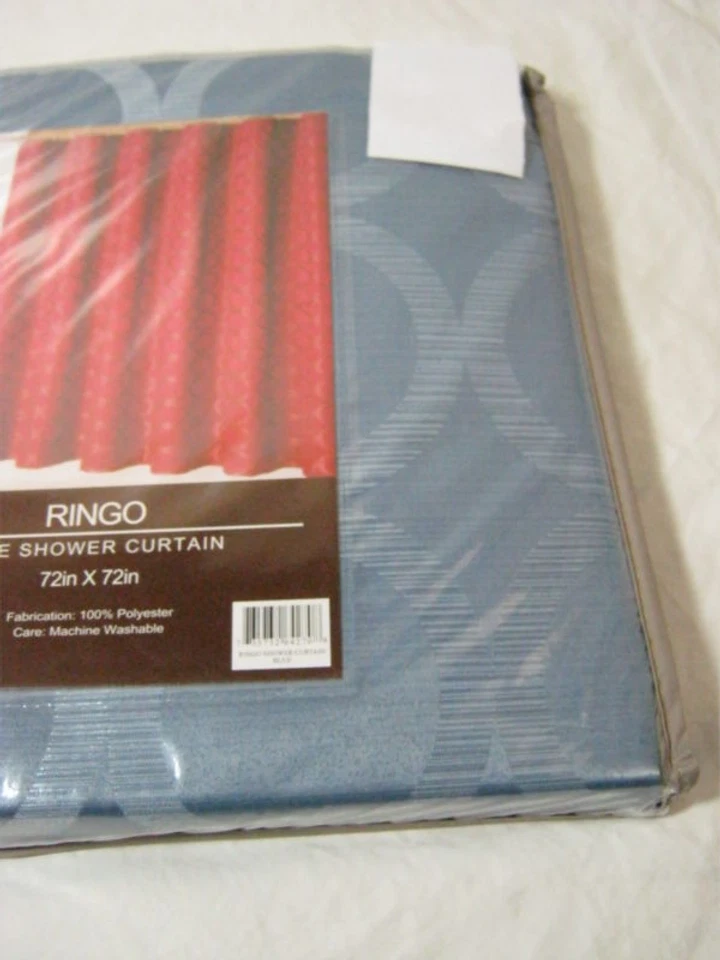 NUEVO Victoria Classics RINGO CORTINA DE DUCHA CÍRCULO AZUL 72X72 NUEVO Foto 3 de 4