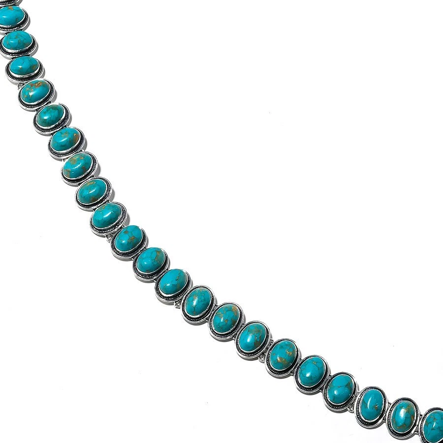 Cinturón de plata de ley 925 con piedras preciosas turquesa azul cobre natural f211 Foto 2 de 4