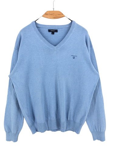 Pull GANT Homme Taille L – Coton Noir Col V – Jumper Classique Chic