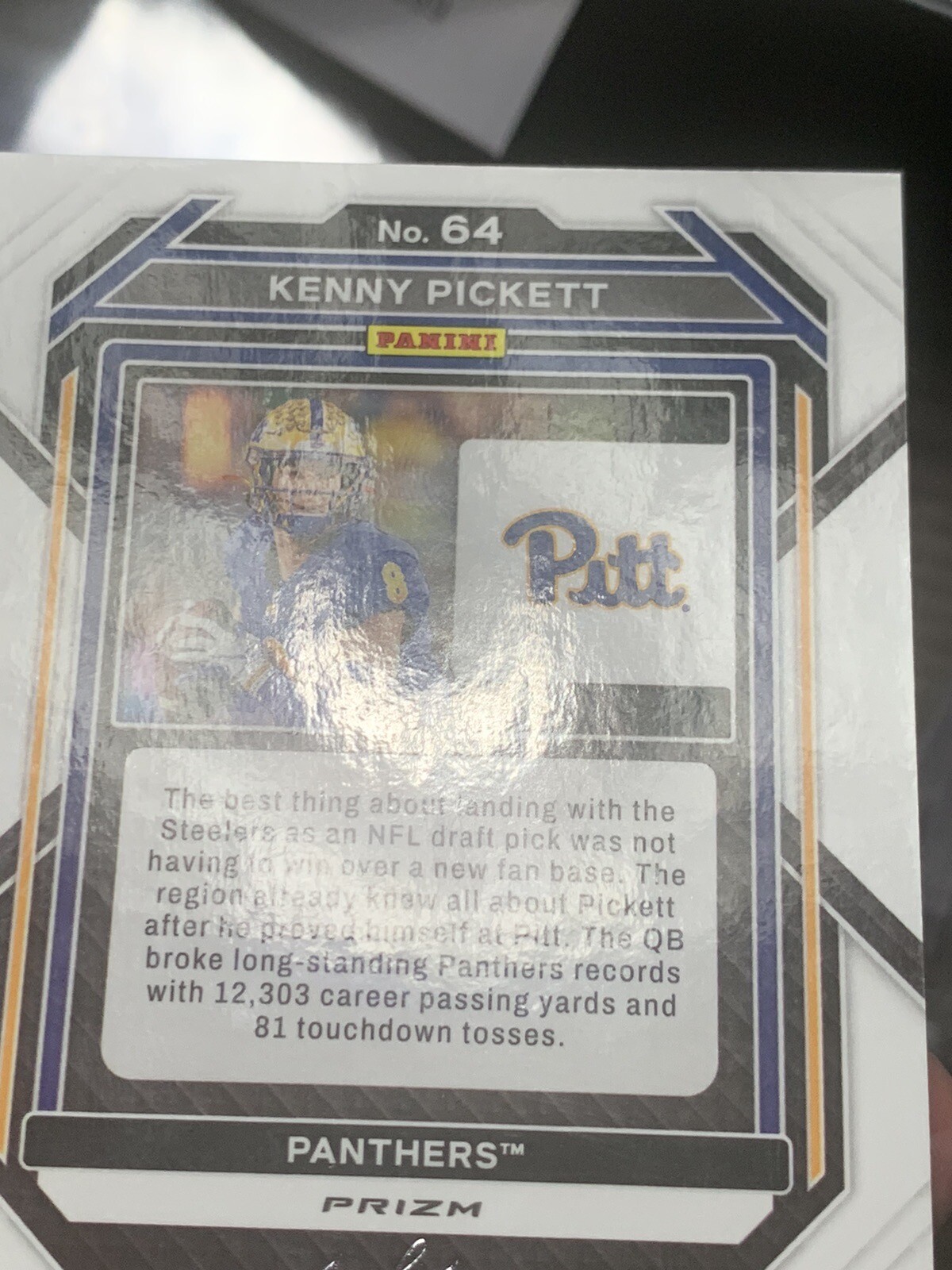 2023 Prizm Draft Picks Football Kenny Pickett Gold Vinyl 1/1 One Of One