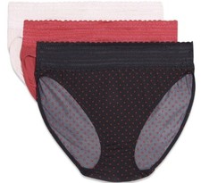 Lot Of 3, Warner  s No Muffin Top Micro Hi-Cut Panties With Lace, Size 7/L, NWT
