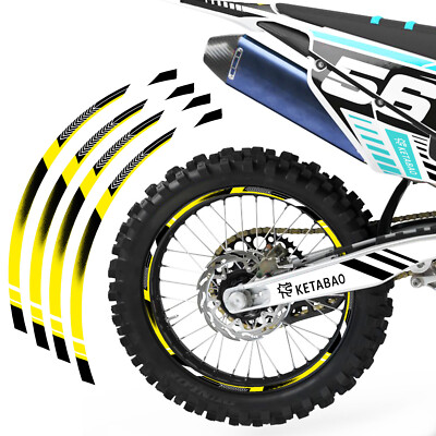 A01B Yellow 21'' 19 inch Wheel Rim Tape Decal Sticker For TM Racing Dirt Bike