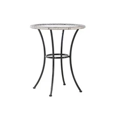 Four Seasons Courtyard 24" Wicker Modern Bistro Patio Table, Gray (Open Box)