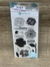 Hampton Art Clear Cling Stamp Set - Flowers  Words