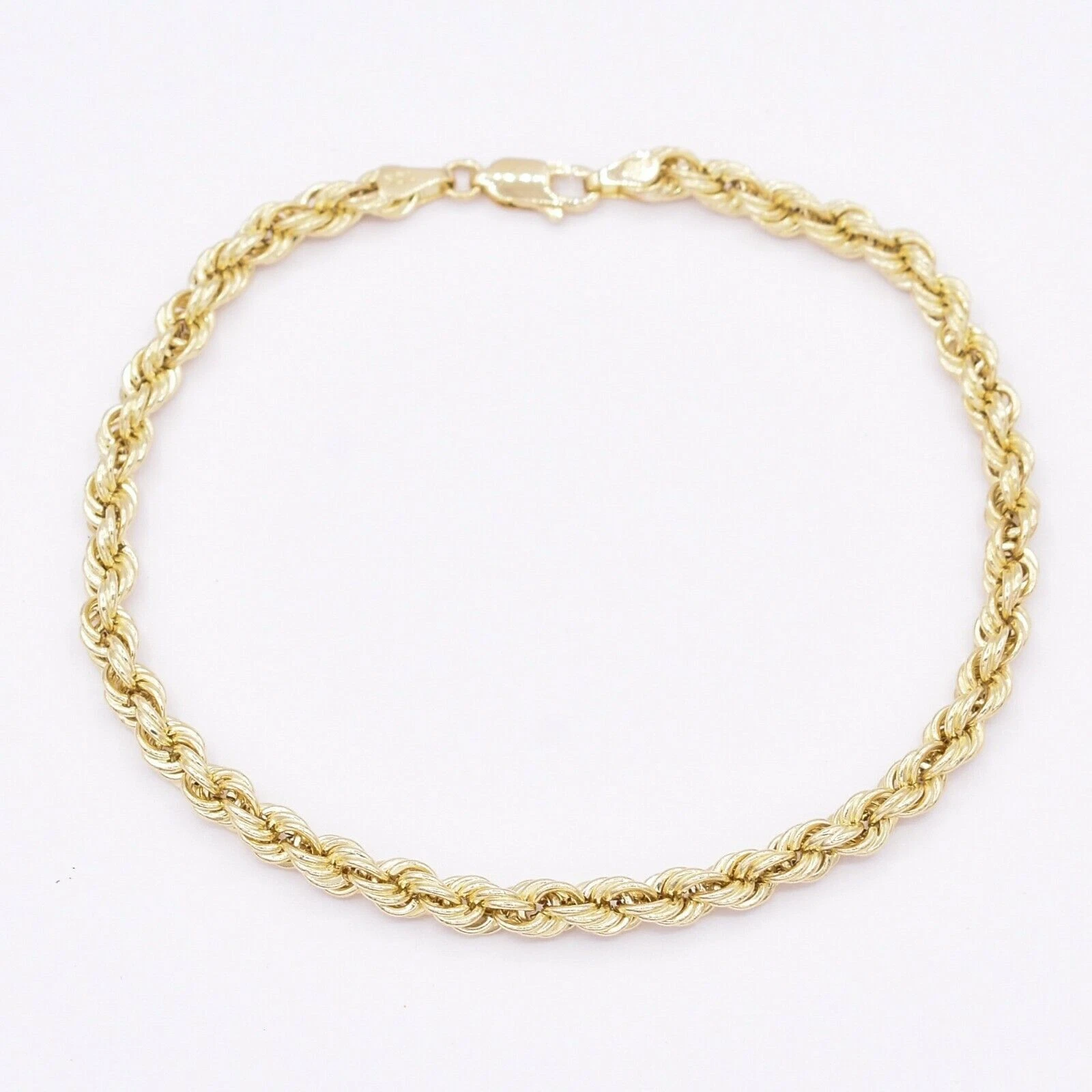 GUCCI Bracciale catena maglia corda italiana 4 mm vero oro giallo 10 carati cavo