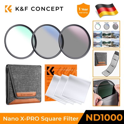 K&F Concept Filter Set- MCUV + CPL + ND4 37/43/46/49/52/55/58/62/67/72/77/82mm