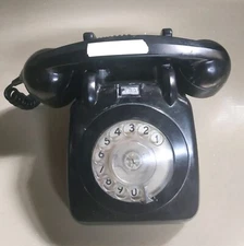 Vintage Electric General Telephone black Rotary Desk Phone
