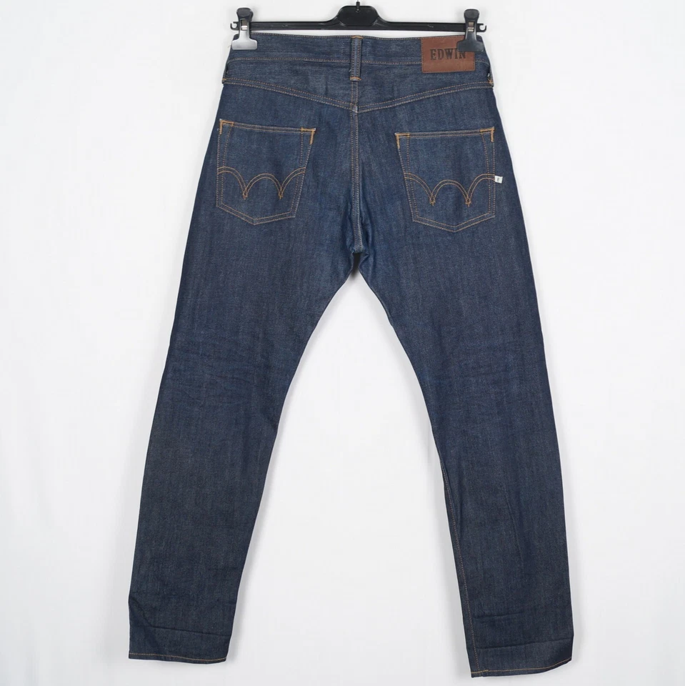 Pantalones de mezclilla para hombre EDWIN talla W30 L30 calce relajado ceñido botón mosca azul k11141 Foto 2 de 4