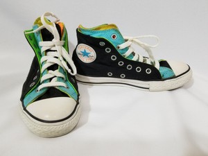aqua blue high top converse