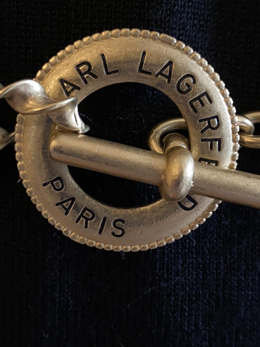 超希少Karl Lagerfeld コルセット ヴィンテージネックレスH13 Vintage Karl Lagerfeld Paris Gold-tone Chain link Toggle belt