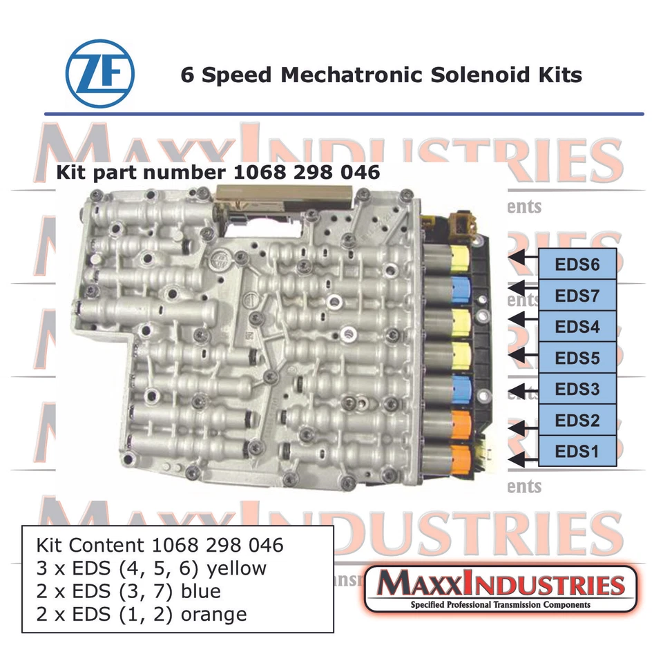 ZF 6HP21 6HP26 6HP28 Brand New Genuine ZF 1068 298 046 solenoid Kit (7 Pieces) - Image 4 of 4