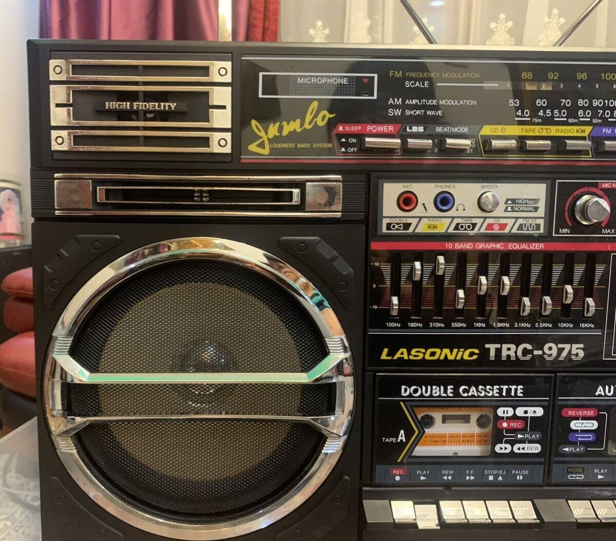 LASONIC TRC-975 Boombox Stereo Radio Cassette Player
