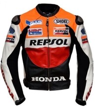 Giacca in pelle per moto/moto Repsol in pelle bovina/5 protezioni/tutte le taglie