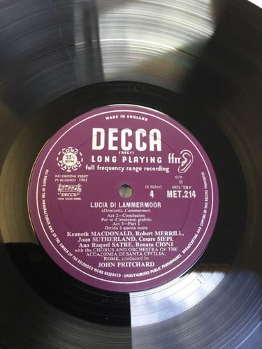 Joan Sutherland-Lucia DI Lammermoor 1961 Decca 3 LP + Booklet UK Press - Picture 15 of 15