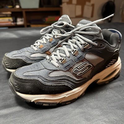 Skechers Shoes Men's Blue Gray Sport Athletic Walking Low Top