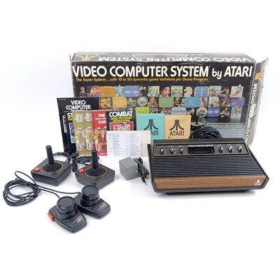 Atari Video Computer System with Manual, Box, and Controllers