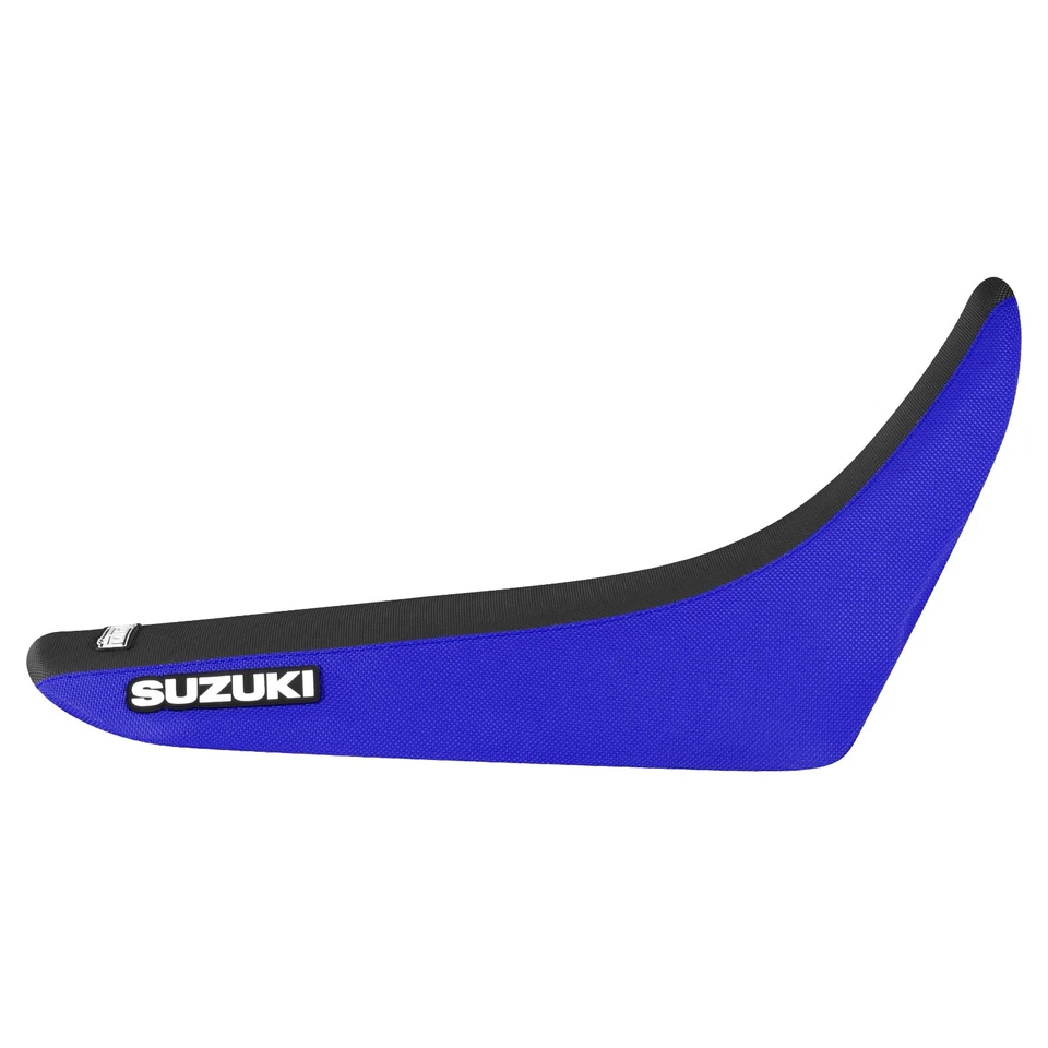 Cubierta de asiento con pinza para Suzuki DR 650 2001-2024 AZUL/NEGRO estándar #244 logotipo Foto 2 de 4