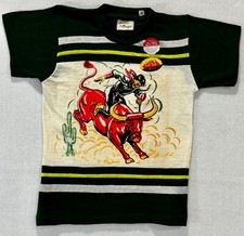 Vintage Sportswear By Onyx T Shirt Boys Medium Green Bull Rider Short Sleeve Tee