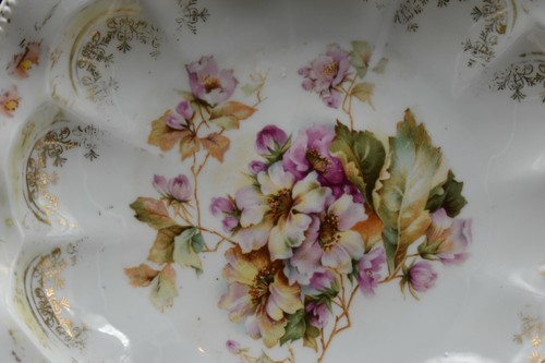 RS Prussia Steeple Germany Mold 343 Bowl 8-3/4" Pink Yellow Flowers - Picture 5 of 9