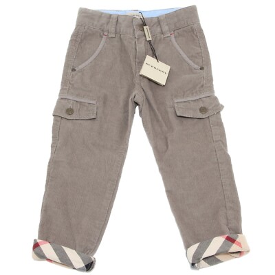 5683M pantaloni cargo bimbo BURBERRY velluto tortora kids pants