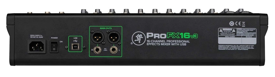 Mackie ProFX16v3 16-Channel 4-Bus Professional Effects Mixer w/USB ProFX16 v3 - Image 3 of 4