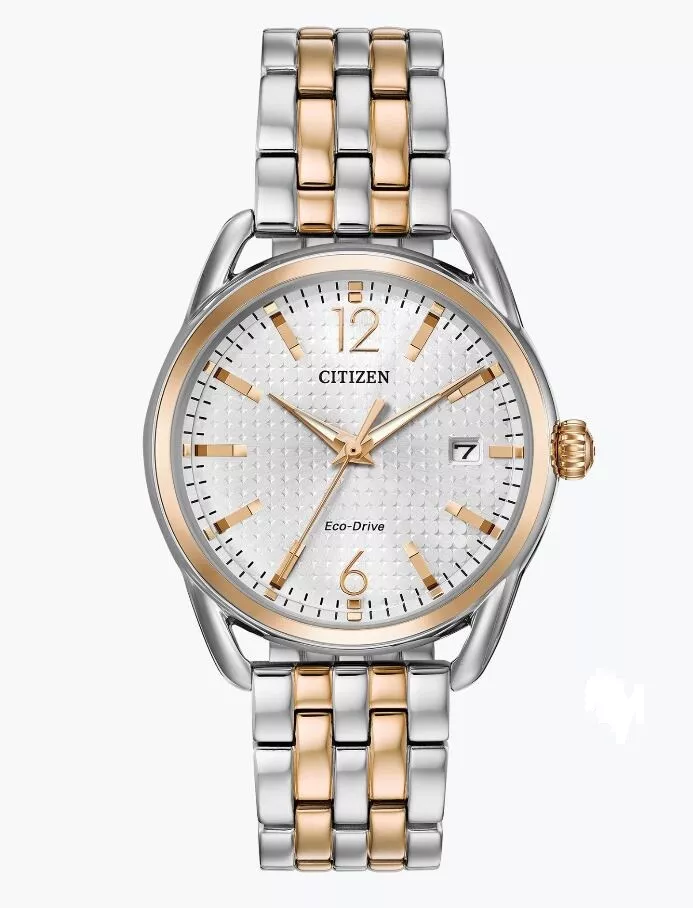 Citizen Eco Drive LTR Women s Two Tone Date Indicator Watch 36MM FE6086 74A