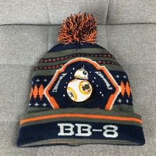 Star Wars BB8 Boys Kids Multicolor Knit Winter Beanie Pom Hat Cap Size 4 - 14