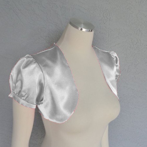 Satin Cropped Bolero Koti Kurzarm Damen Bolero Cardigan Bolero Jacke S109 - Bild 166 von 210