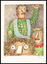 ENRICO BAJ -LITOGRAFIA   CM.70 X 50 GENERALI