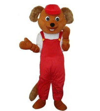 Red Dog Mascot Costume Cartoon Character Set Halloween Party Costume