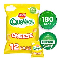 Walkers Quavers Crisps Cheese Flavour Multipack Snacks 15 x 12 Bags Short Dated
