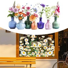 Flower Vases Window Cling Home Decor Static for Glass Window Display Decor