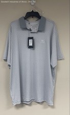 Under Armour Men's The Playoff Polo Shirt Gray White Geometric Print NWT 2XL