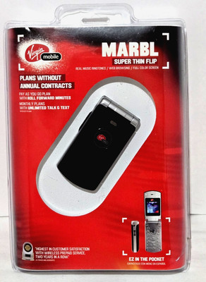 Virgin Mobil Kyocera MARBL K127 - Black Super Thin Slim Flip Cell Phone -
