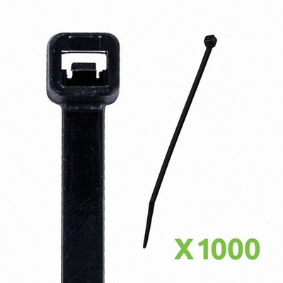 14 Inch Nylon UV Resistant Cable Wire Zip Tie 40 lbs Black 1000 Pack Lot Pcs Qty