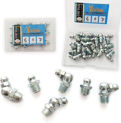 5/16''-24 18Pcs Grease Fitting Assortment Straight 45 90 Degree Grease Zerk F...