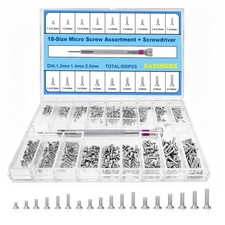 Micro Screws Kit 500PCS 18 Sizes M1.2 M1.4 M2 Stainless Steel Repair 1 Set