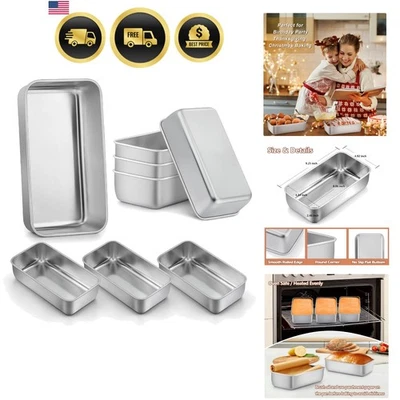 Laibformen 9x5 Zoll, 8 Stück Brotformen zum Backen, Edelstahl Backformen... - Bild 1 von 4