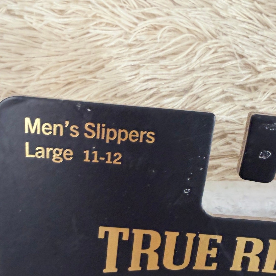 True Religion Men’s Slippers Black Red Horseshoe Logo Size 11–12 NWT thumbnail 5