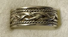 925 Sterling Silver Vintage Braided Woven Band Ring Size Six 6.2 Grams EUC