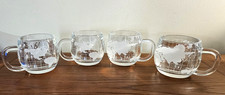 Vintage Set of 4 Nescafe Nestle World Globe Coffee Tea Mugs Cups
