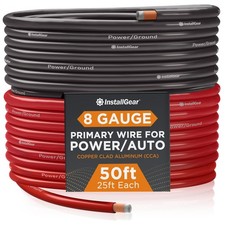 8 Gauge Wire 50ft Copper Clad Aluminum CAA - Primary Automotive Wire, Car A...