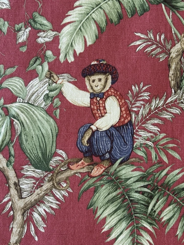 Custom Drapery Panels Pair 54x82 Apricot Background Linen/Cotton Blend? - Image 2 of 4