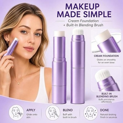 Foundation Stick mit Pinsel, 2-in-1 Color Changing Foundation Stick Face Make-up