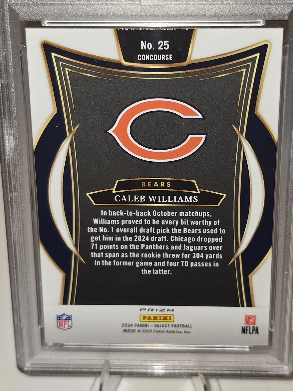 2024 Panini Select Caleb Williams Grren/Yellow Silver Shockwave Rc #25 Psa 🌱🔥 view 5