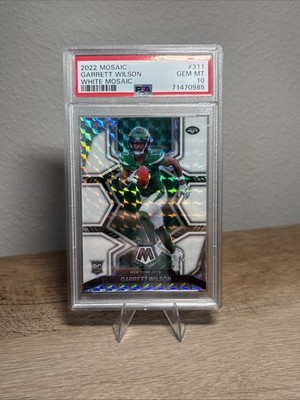 2022 Mosaic Football Garrett Wilson White Mosaic 01/25 PSA 10