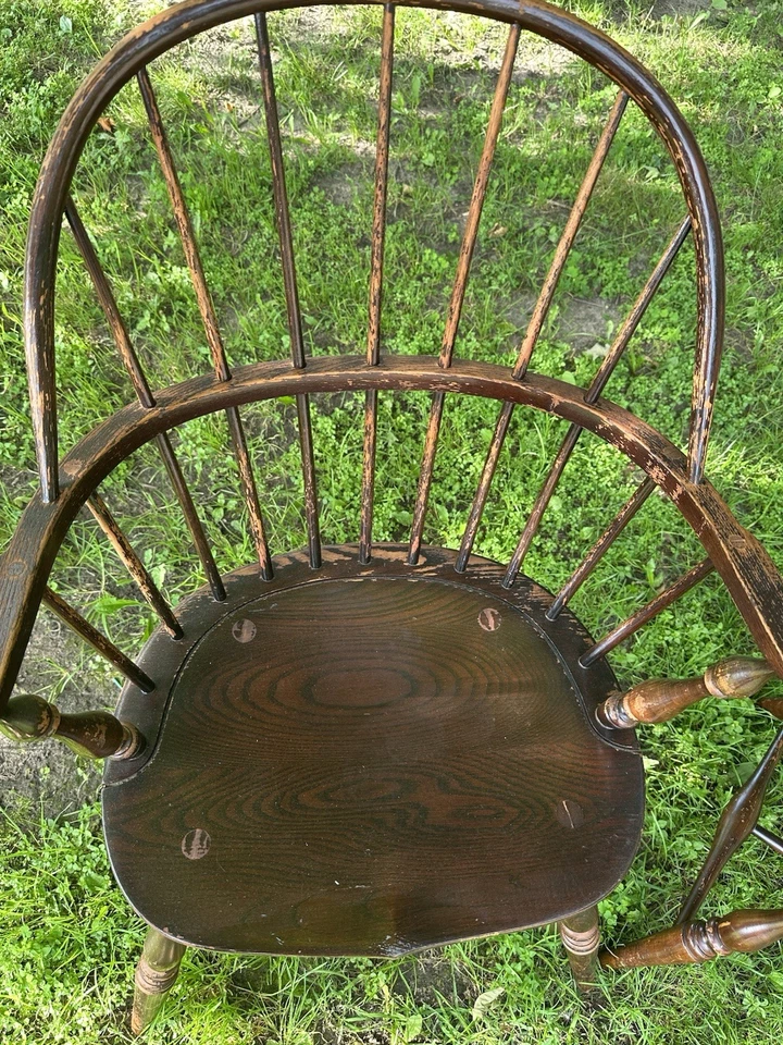 Par de sillones coloniales vintage estilo abanico Frederick Duckloe & Bros Foto 4 de 4