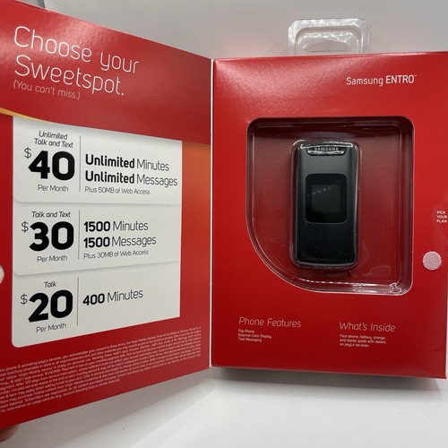 Samsung Entro SPH-M270 UD Black Paylo Virgin Mobile) Cellular Flip Phone New - Picture 2 of 3