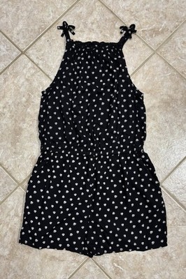 Yigga  Women's Black Sea Shells Sleeveless Summer Romper Size Small